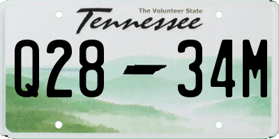 TN license plate Q2834M