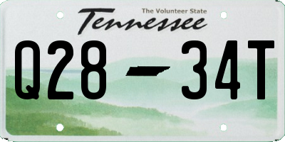 TN license plate Q2834T