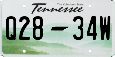 TN license plate Q2834W