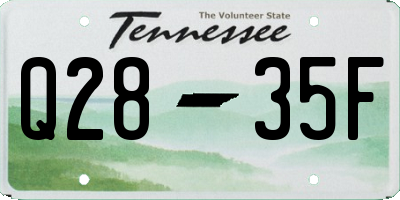 TN license plate Q2835F