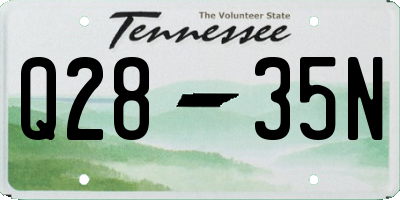 TN license plate Q2835N