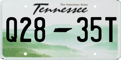 TN license plate Q2835T