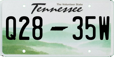 TN license plate Q2835W