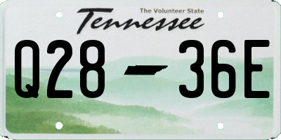 TN license plate Q2836E