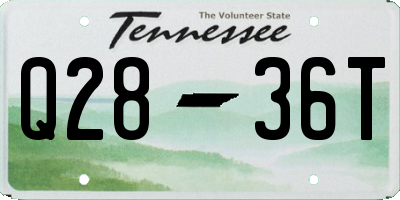 TN license plate Q2836T