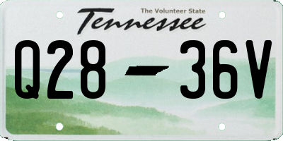 TN license plate Q2836V