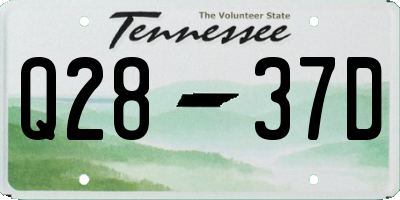 TN license plate Q2837D