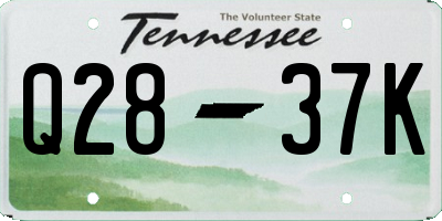 TN license plate Q2837K