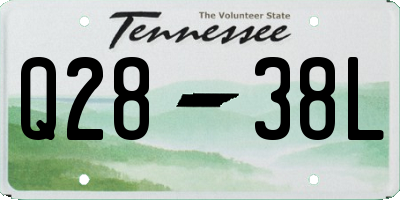 TN license plate Q2838L