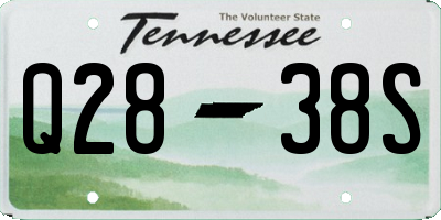 TN license plate Q2838S