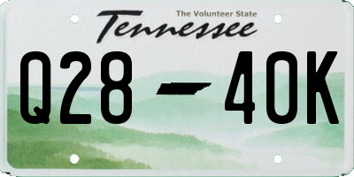 TN license plate Q2840K