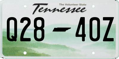 TN license plate Q2840Z