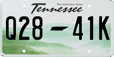 TN license plate Q2841K