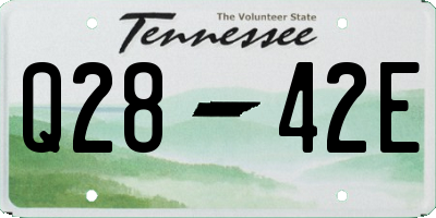 TN license plate Q2842E