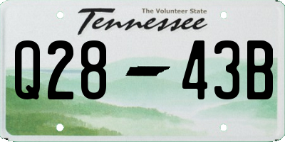 TN license plate Q2843B