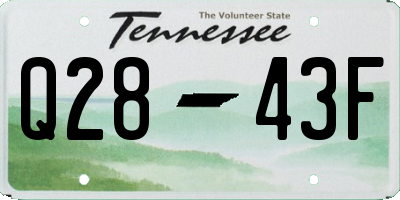 TN license plate Q2843F