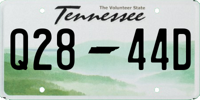 TN license plate Q2844D