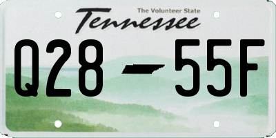 TN license plate Q2855F