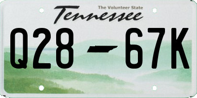 TN license plate Q2867K