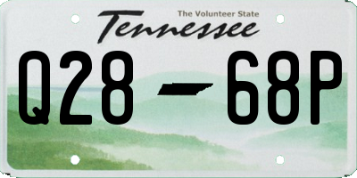 TN license plate Q2868P