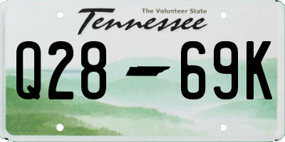 TN license plate Q2869K