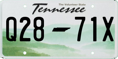 TN license plate Q2871X