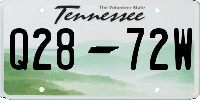 TN license plate Q2872W