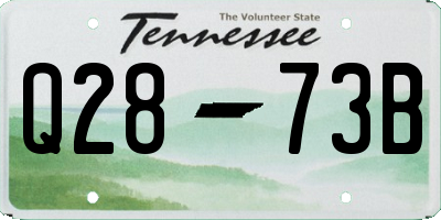 TN license plate Q2873B