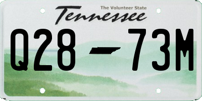 TN license plate Q2873M