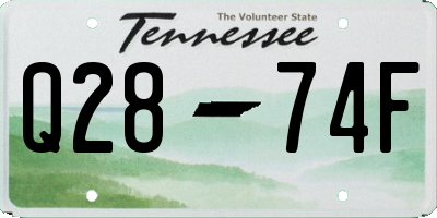 TN license plate Q2874F