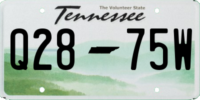 TN license plate Q2875W