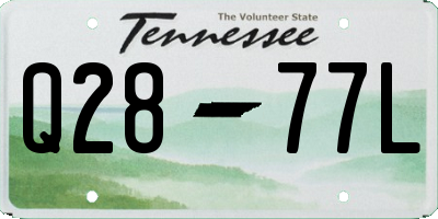 TN license plate Q2877L