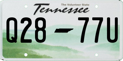 TN license plate Q2877U