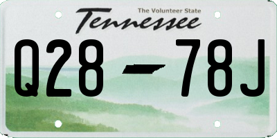 TN license plate Q2878J