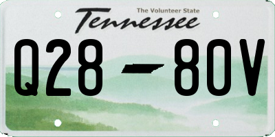 TN license plate Q2880V