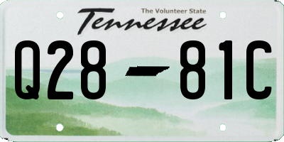 TN license plate Q2881C