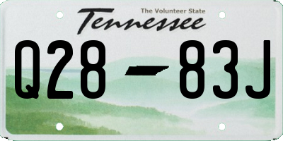 TN license plate Q2883J