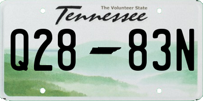 TN license plate Q2883N