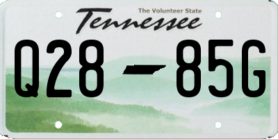 TN license plate Q2885G