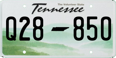 TN license plate Q2885O