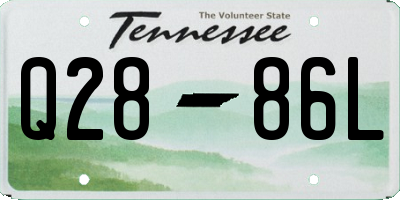 TN license plate Q2886L
