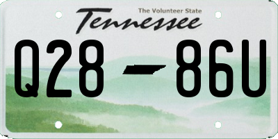 TN license plate Q2886U