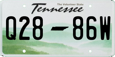 TN license plate Q2886W
