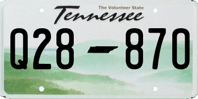 TN license plate Q2887O