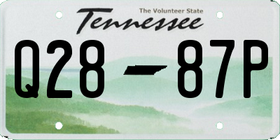 TN license plate Q2887P