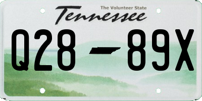 TN license plate Q2889X