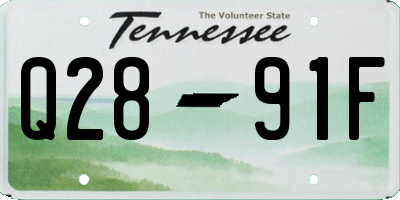 TN license plate Q2891F