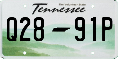 TN license plate Q2891P