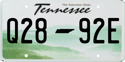 TN license plate Q2892E