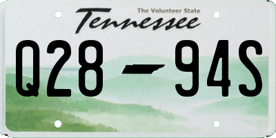 TN license plate Q2894S